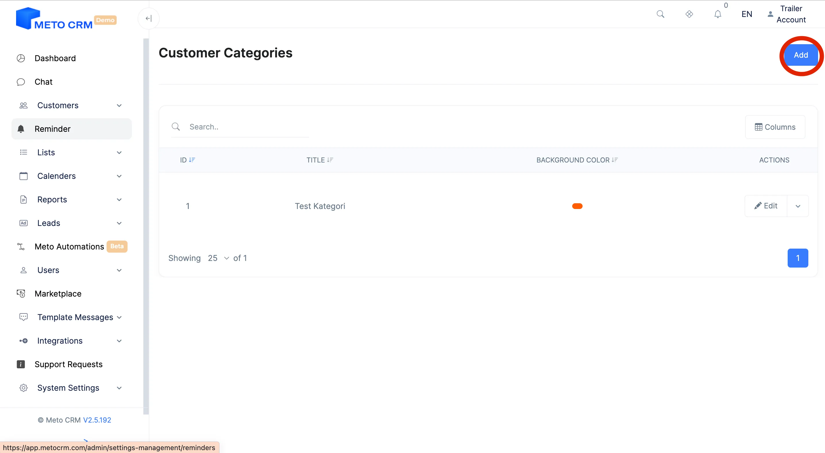 customer category add