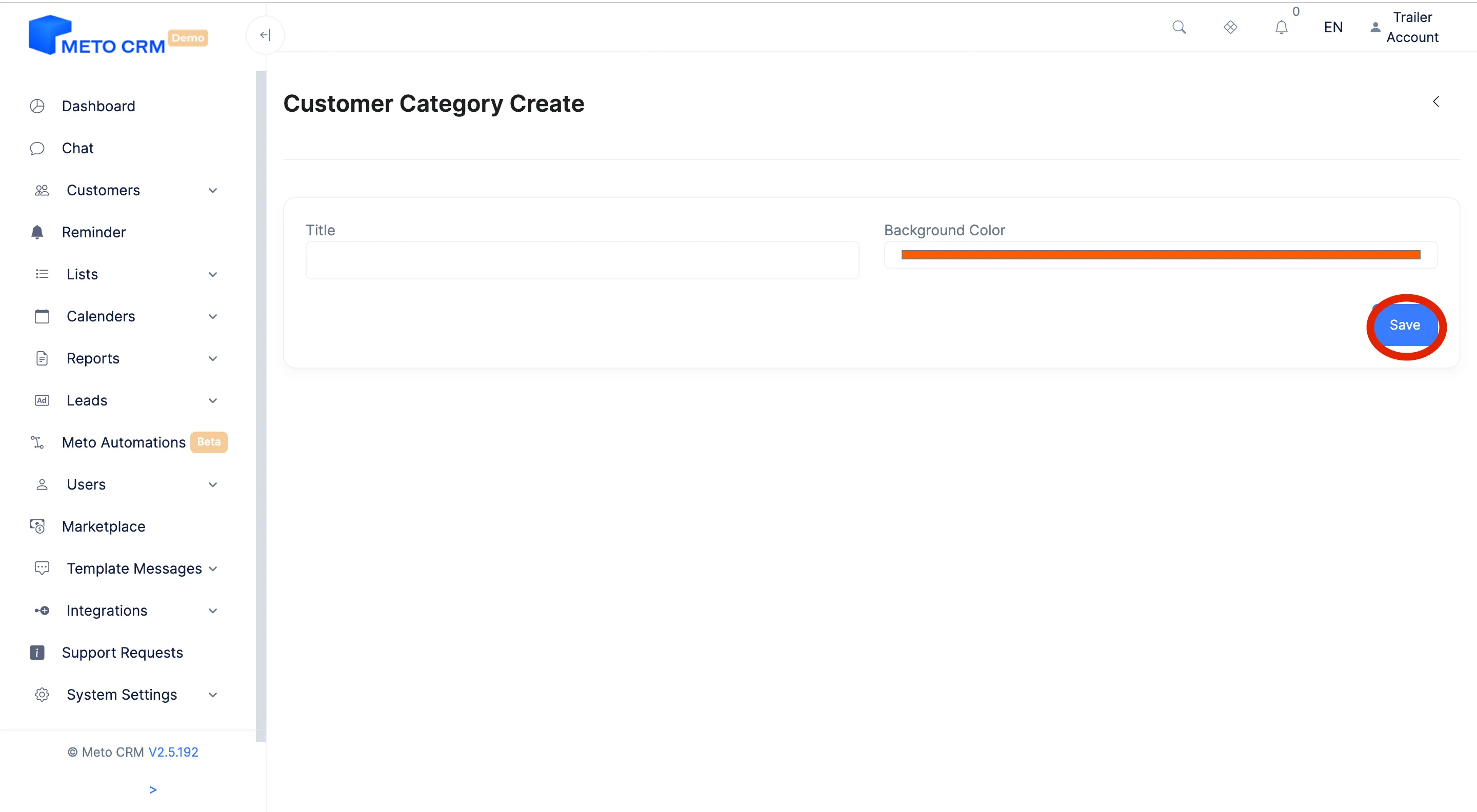 customer category save