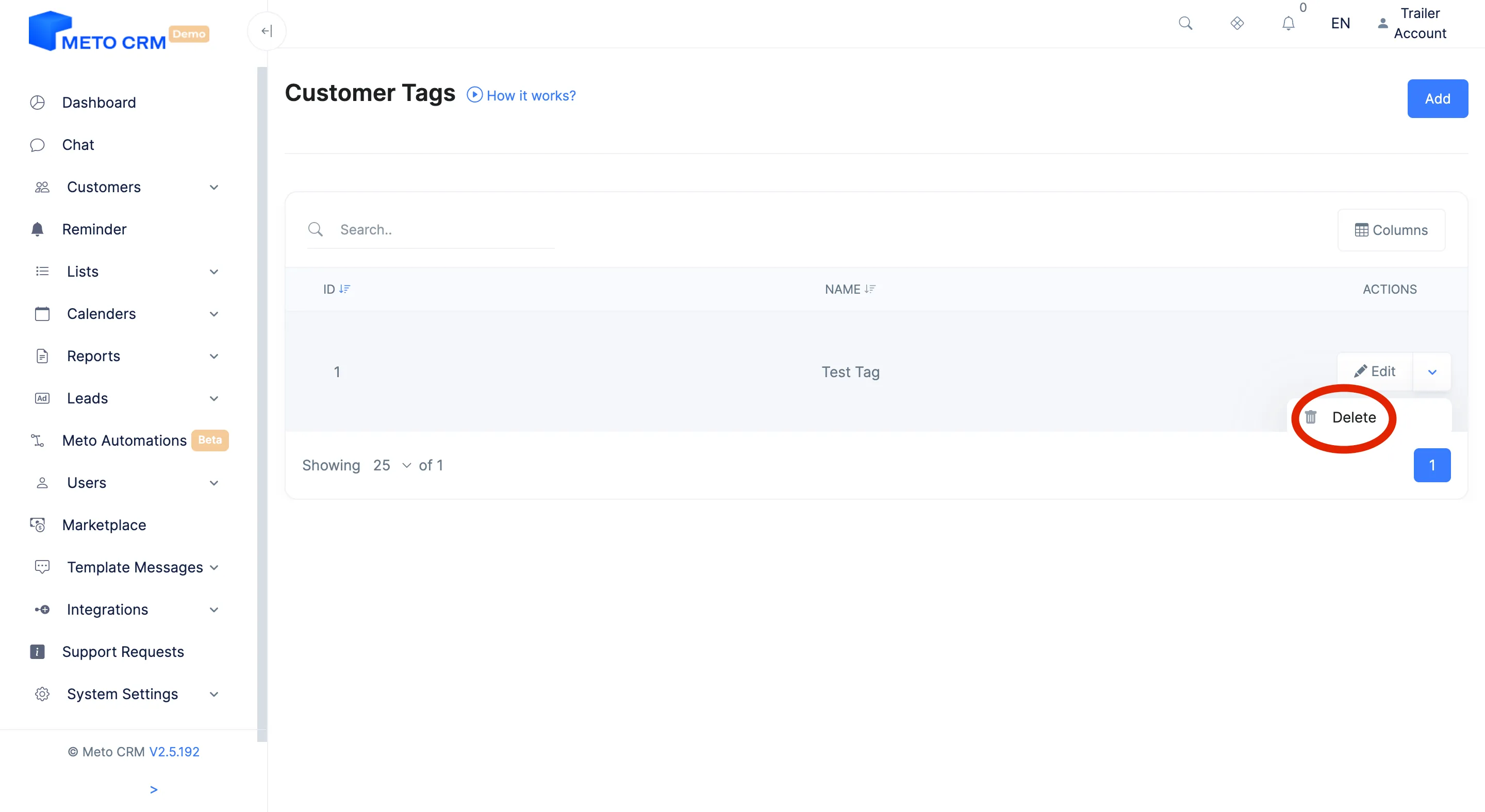 customer tags delete