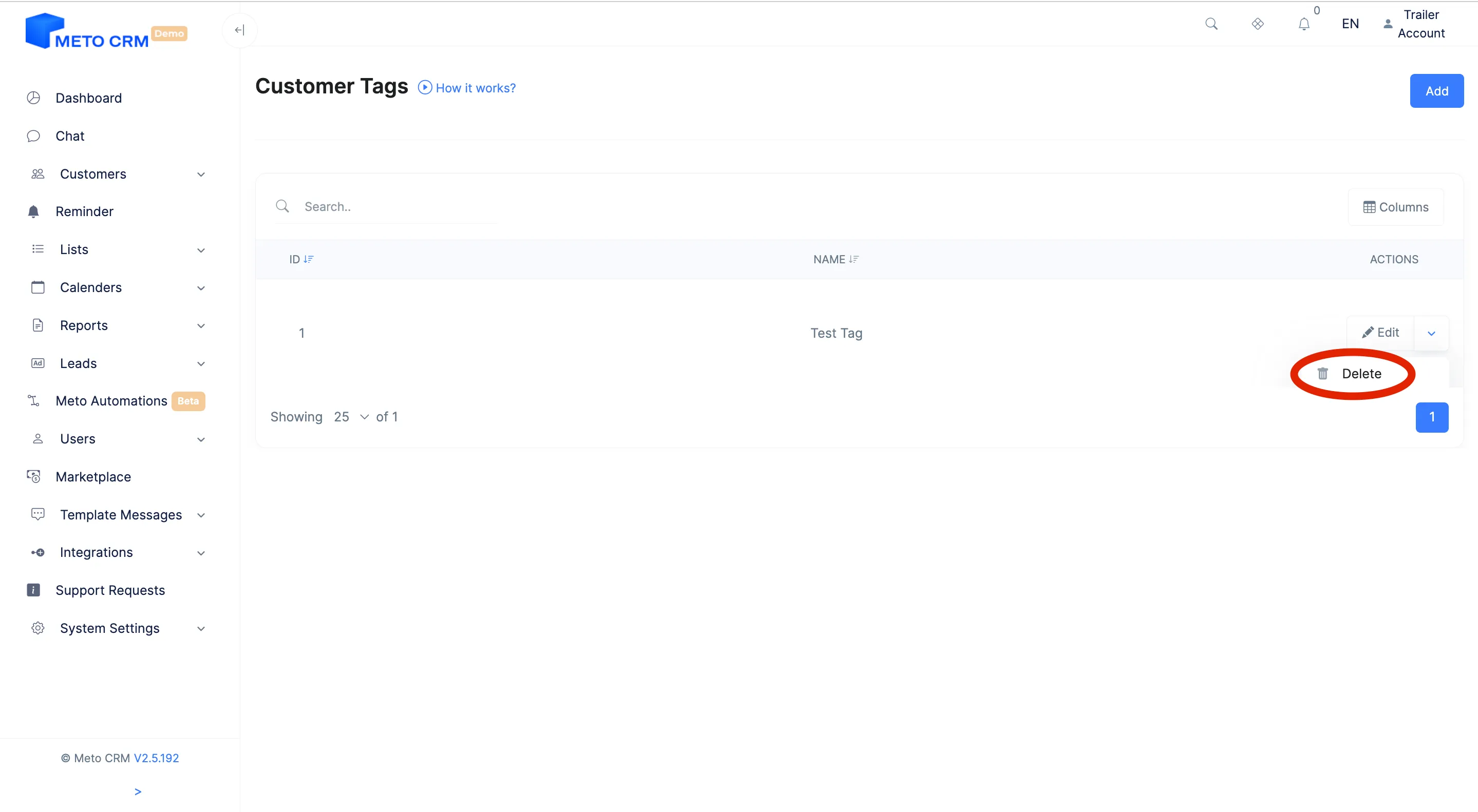 customertags delete